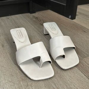 Topshop white baby block heel